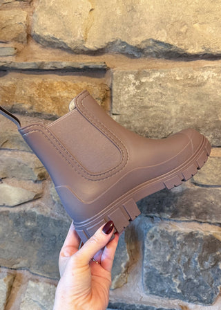 Chelsea welly boot - Taupe-The Style Attic