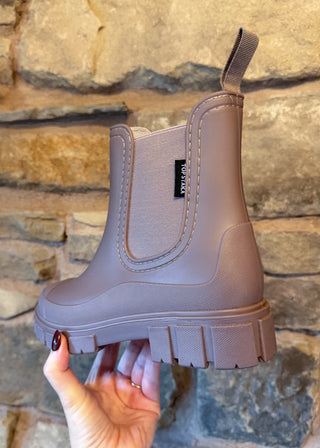 Chelsea welly boot - Taupe-The Style Attic