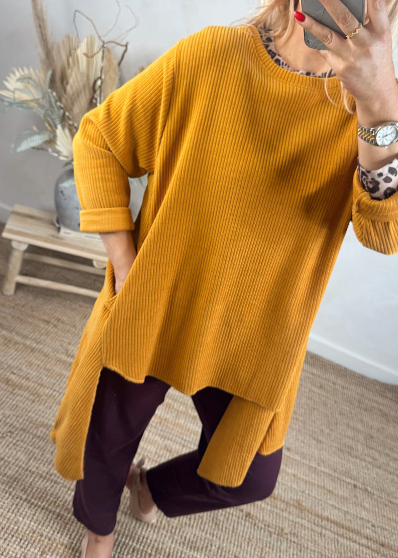 Chenille cut out - mustard-The Style Attic