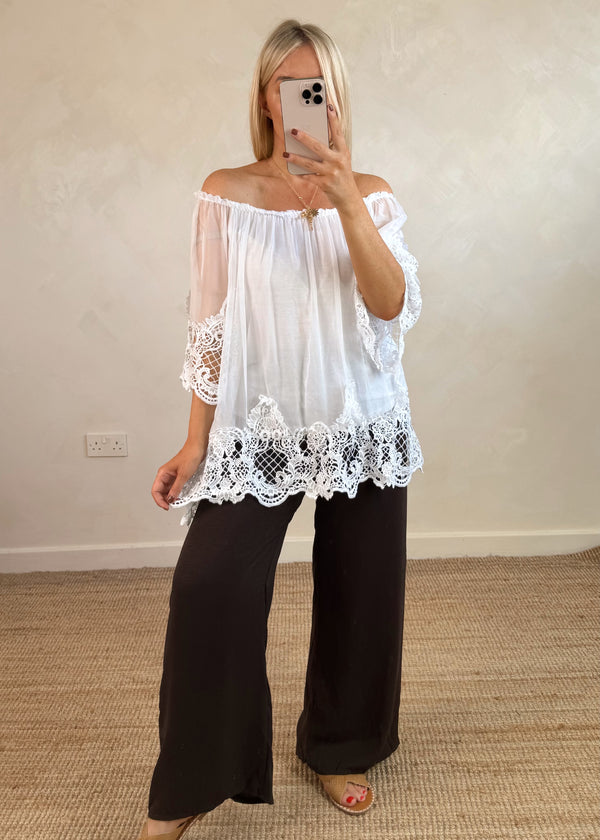 Cheryl blouse - white-The Style Attic