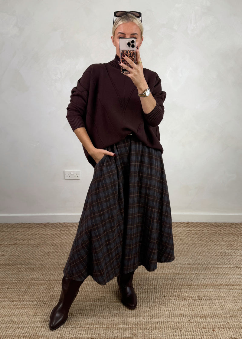 Chevron knit - chocolate-The Style Attic