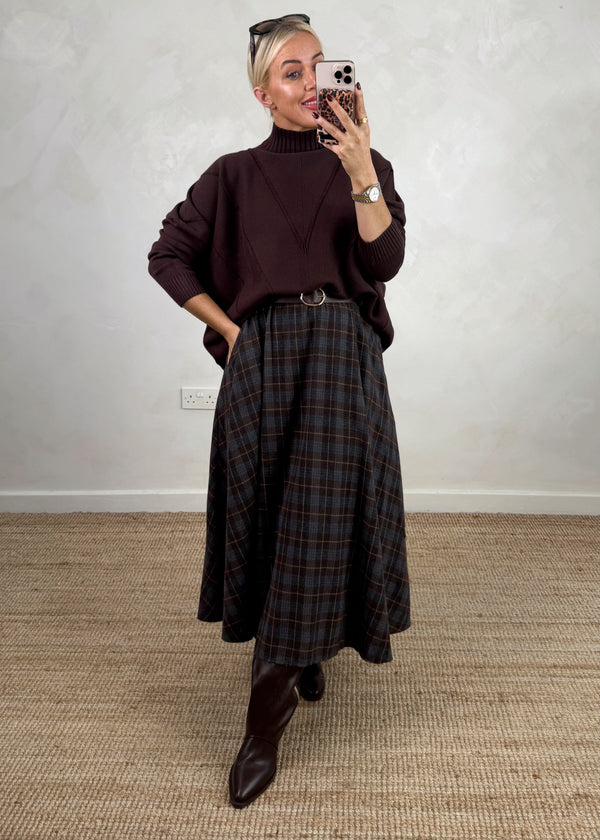 Chevron knit - chocolate-The Style Attic