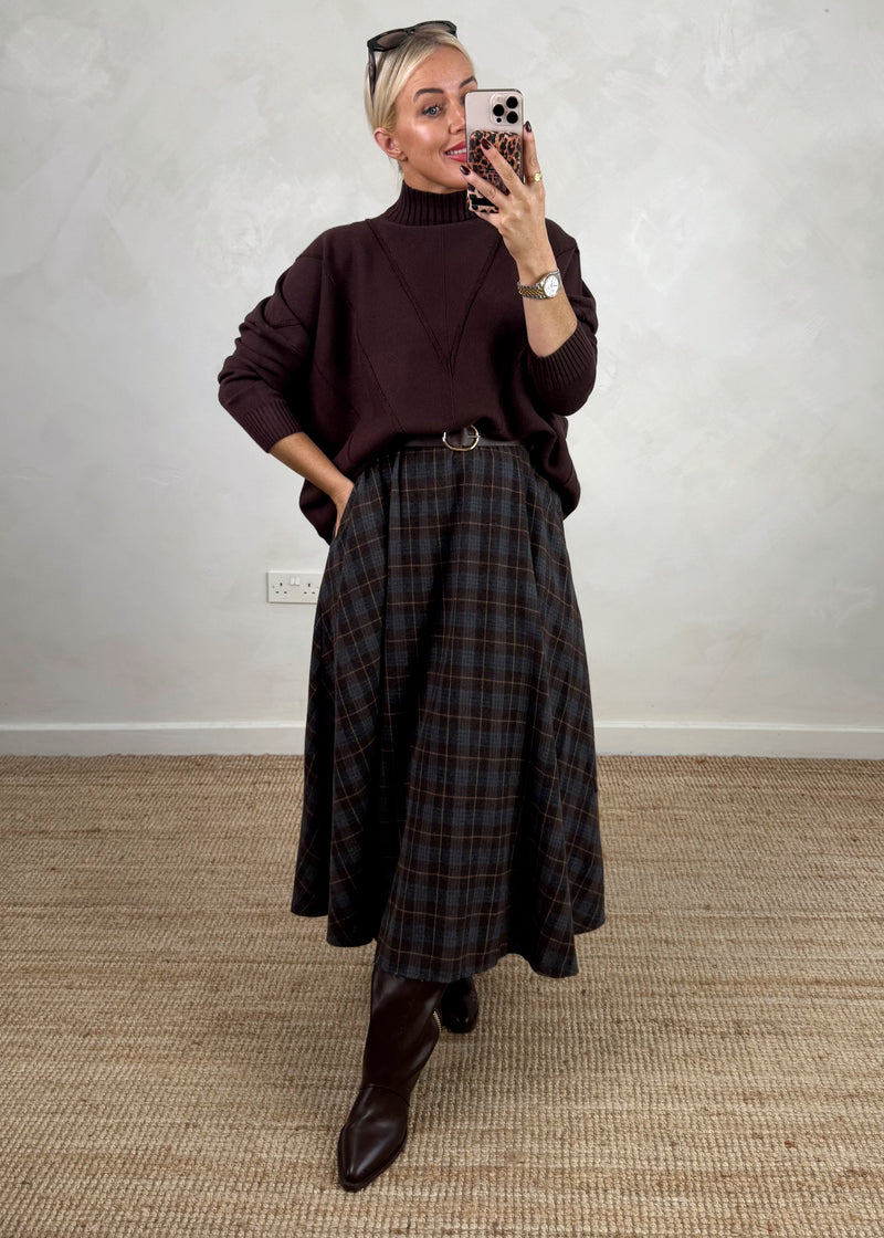 Chevron knit - chocolate-The Style Attic