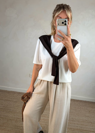 Chocolate Sleeve tee-The Style Attic