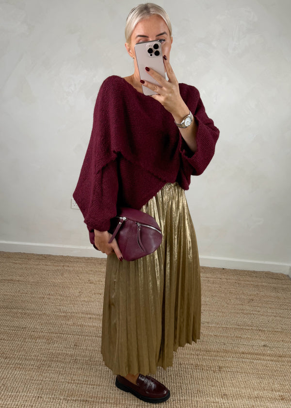 Chrissy cross front knit - Merlot-The Style Attic