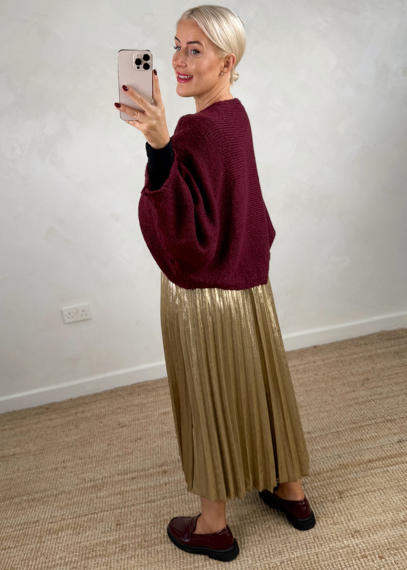 Chrissy cross front knit - Merlot-The Style Attic