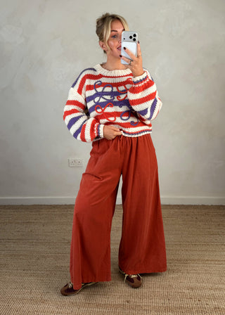 Chunky L knit - Orange-The Style Attic