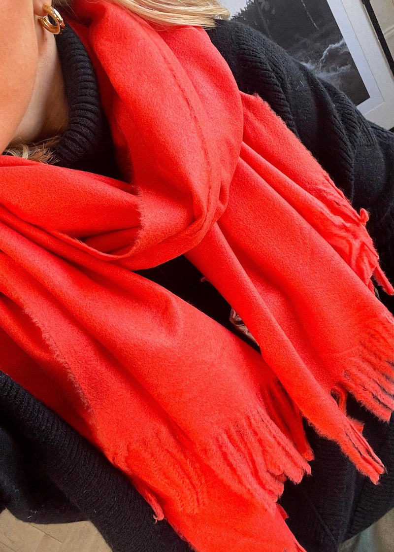 Chunky scarf - red-The Style Attic