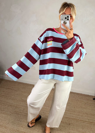 Ciao striped sweater - one-The Style Attic