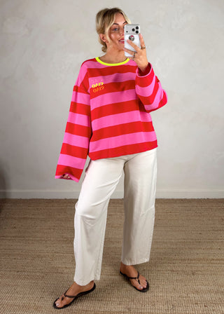 Ciao striped sweater - two-The Style Attic