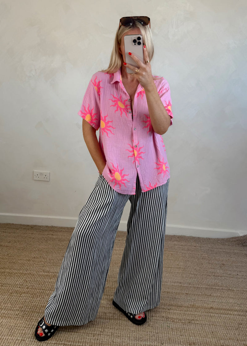 Cinzia sun blouse - pink/orange-The Style Attic
