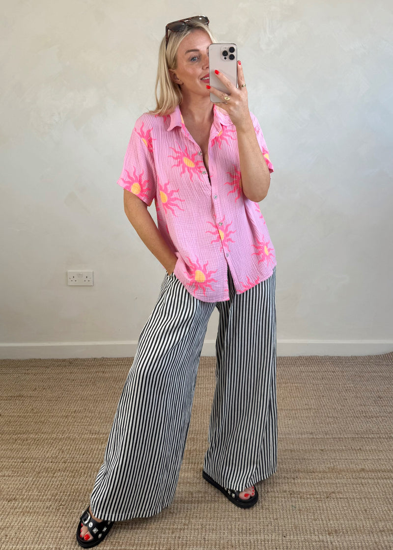 Cinzia sun blouse - pink/orange-The Style Attic