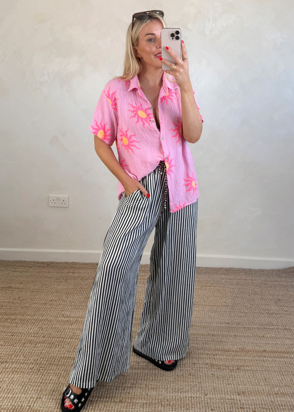 Cinzia sun blouse - pink/orange-The Style Attic