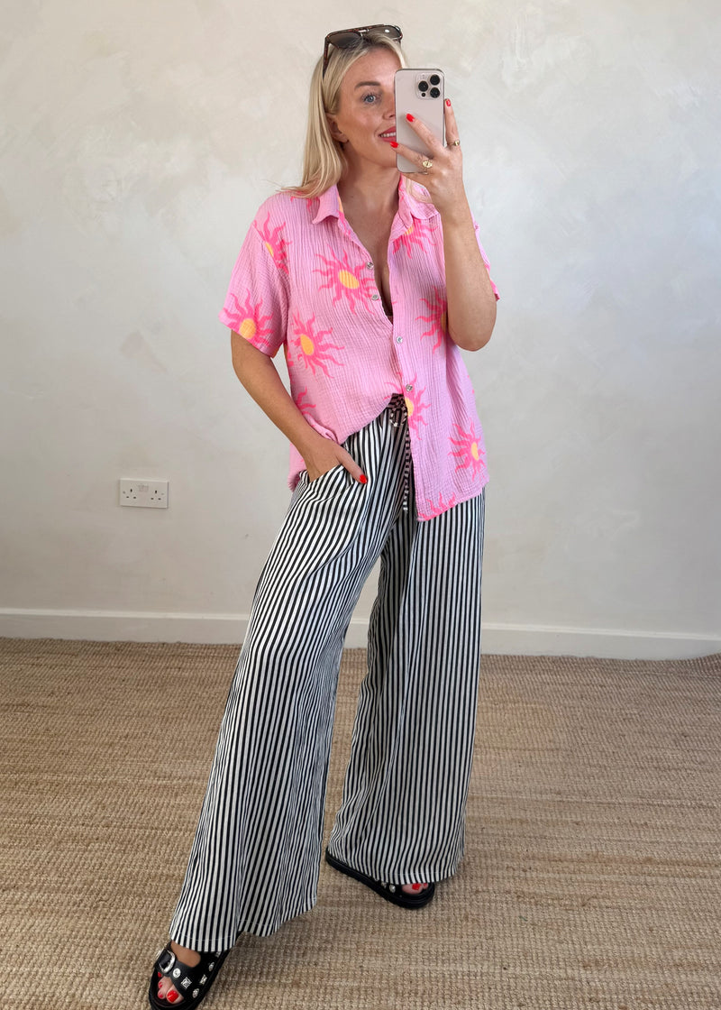 Cinzia sun blouse - pink/orange-The Style Attic