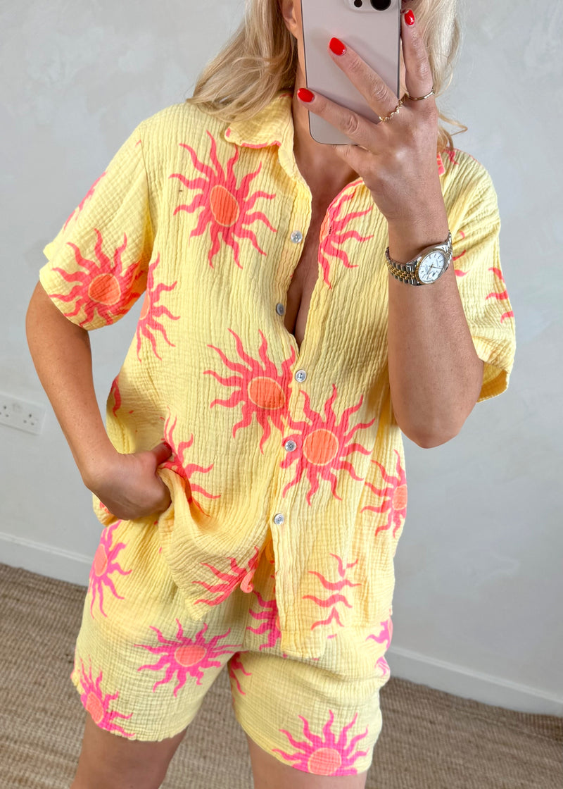 Cinzia sun blouse - yellow-The Style Attic