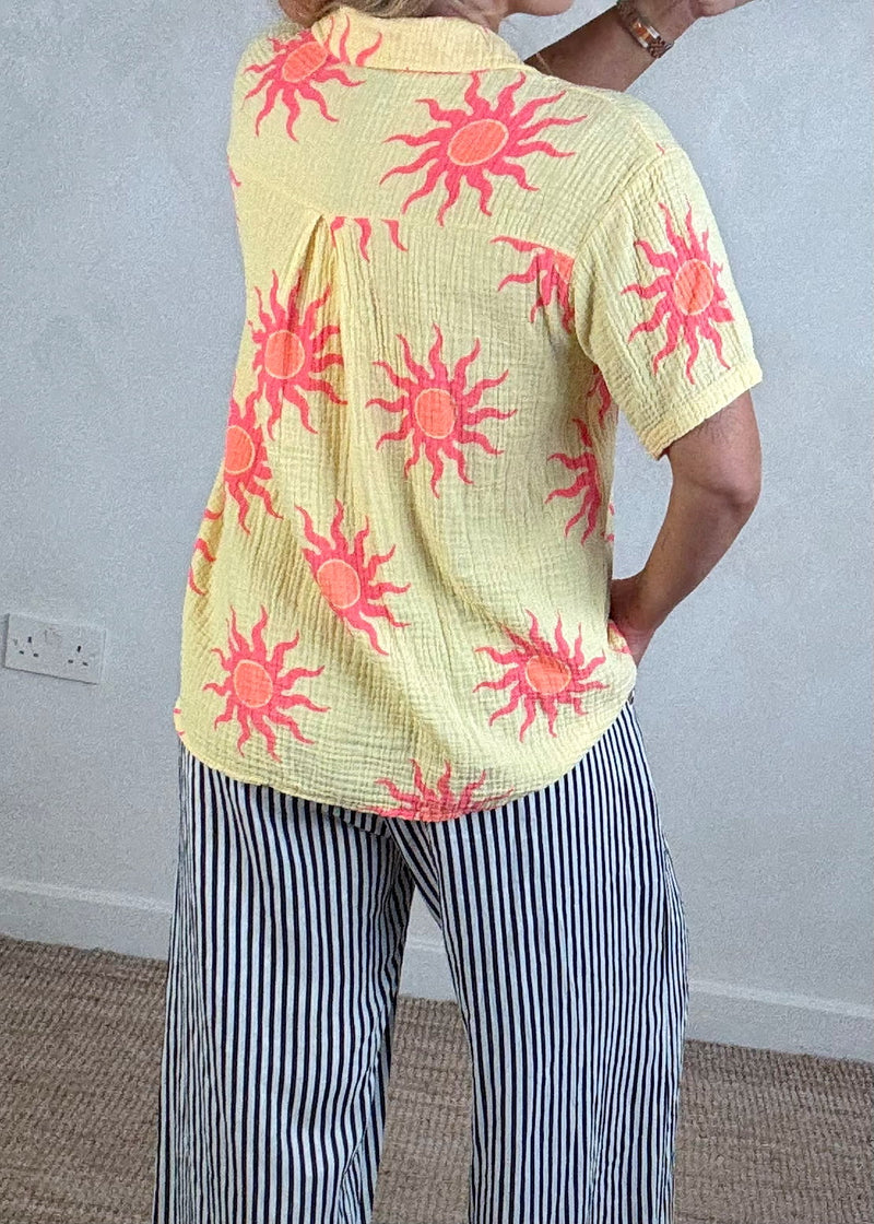 Cinzia sun blouse - yellow-The Style Attic