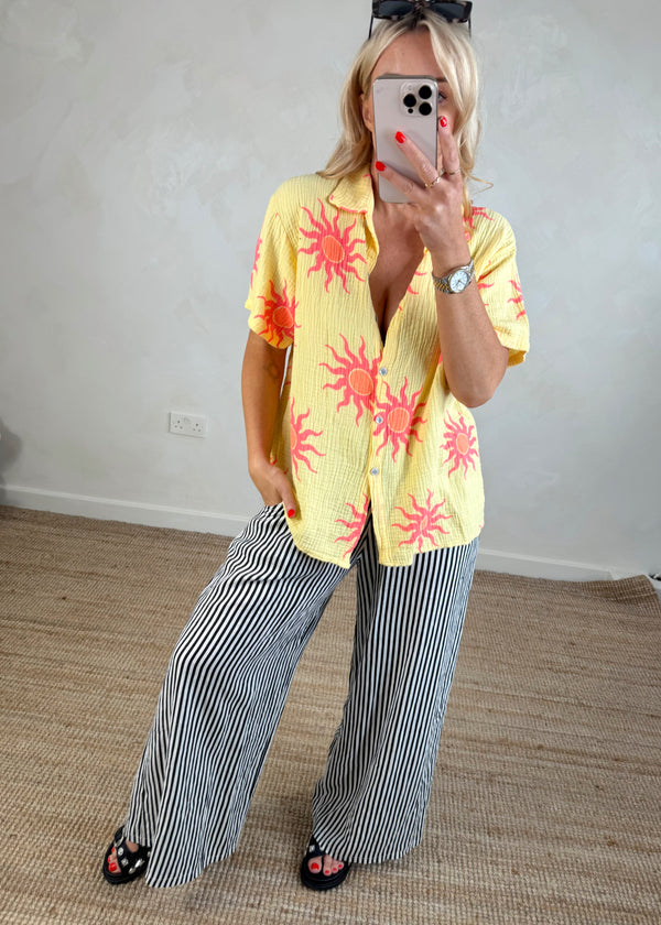 Cinzia sun blouse - yellow-The Style Attic