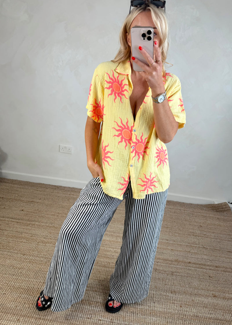Cinzia sun blouse - yellow-The Style Attic