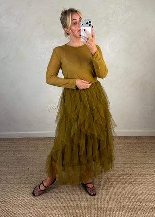 Classic mesh top - Olive-The Style Attic