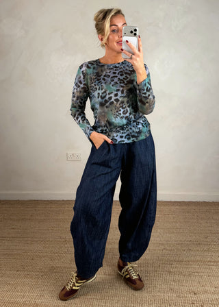 Classic mesh top - Printed blue animal-The Style Attic
