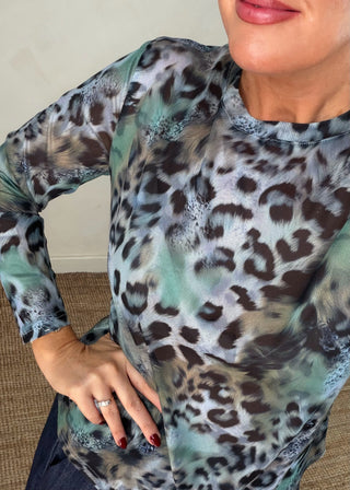 Classic mesh top - Printed blue animal-The Style Attic