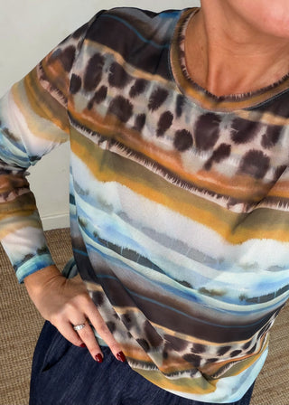 Classic mesh top - Printed watercolour spot-The Style Attic