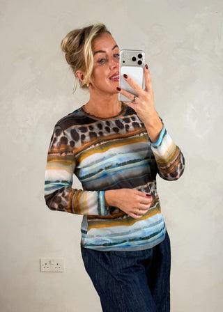 Classic mesh top - Printed watercolour spot-The Style Attic