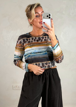 Classic mesh top - Printed watercolour spot-The Style Attic