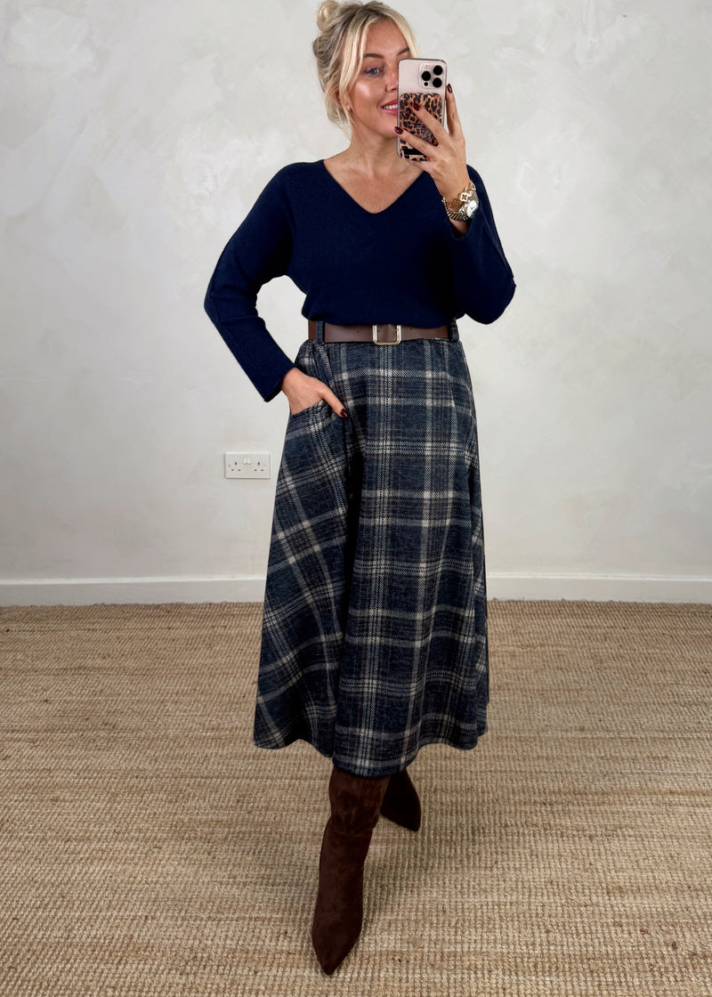 Claudia checked skirt - eight-The Style Attic