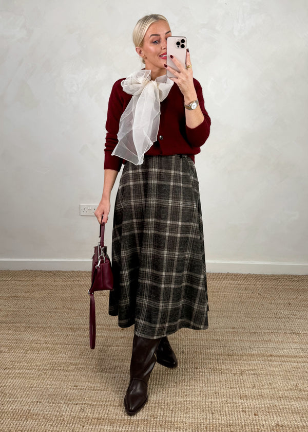 Claudia checked skirt - five-The Style Attic