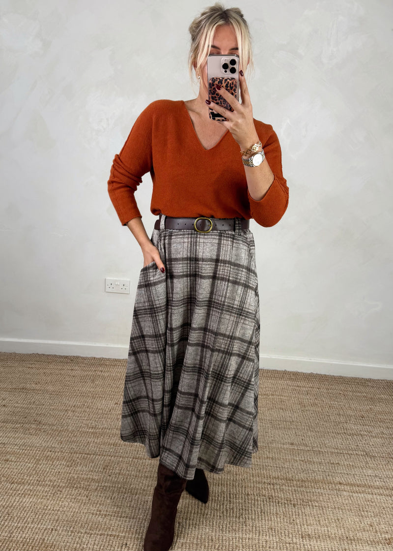 Claudia checked skirt - six-The Style Attic