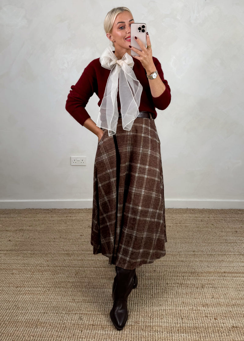 Claudia checked skirt - three-The Style Attic