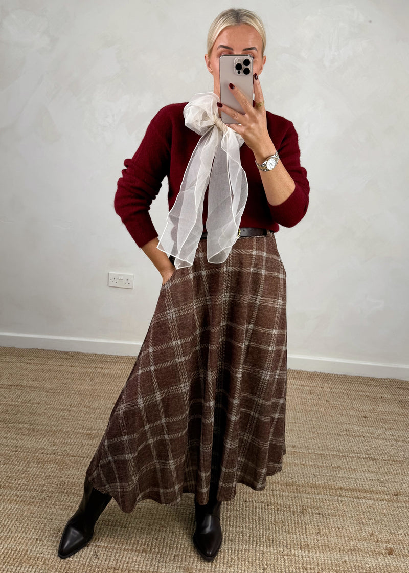Claudia checked skirt - three-The Style Attic