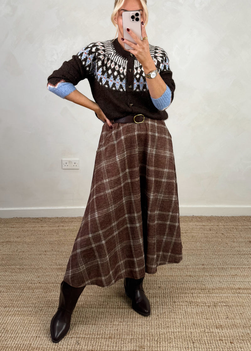 Claudia checked skirt - three-The Style Attic