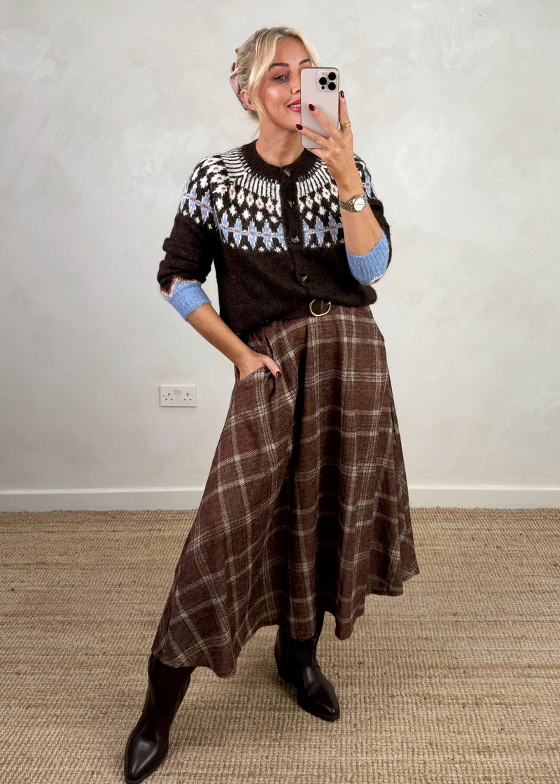 Claudia checked skirt - three-The Style Attic