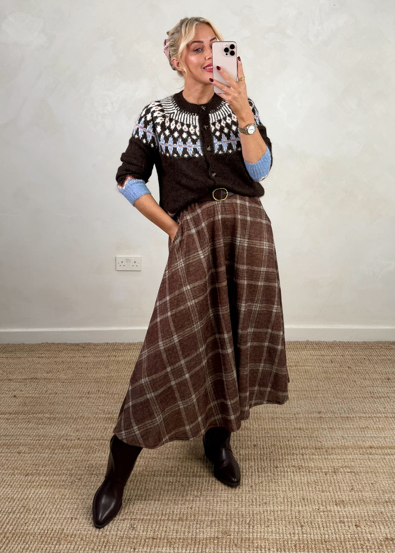 Claudia checked skirt - three-The Style Attic