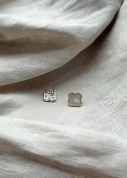 Clover stud earrings - Gold-The Style Attic
