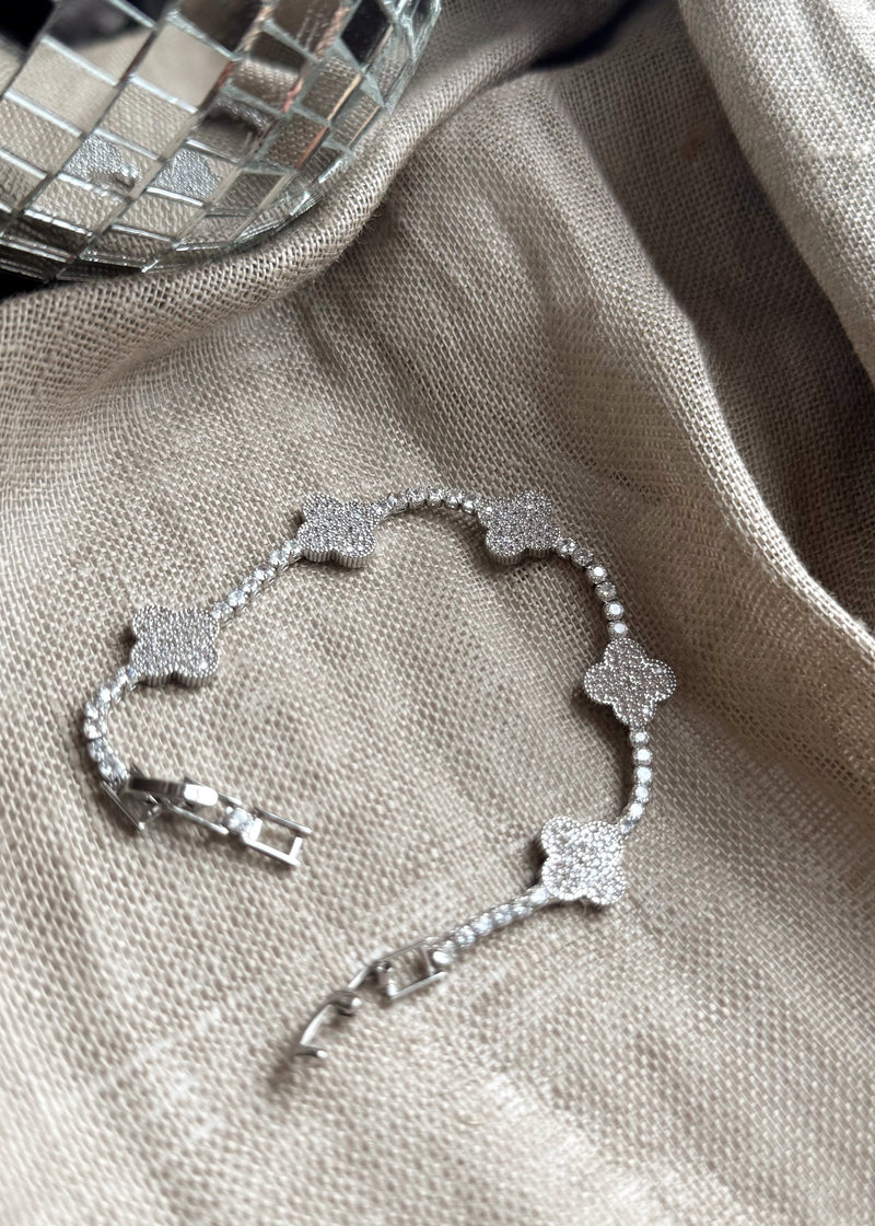 Clover tennis bracelet - silver-The Style Attic