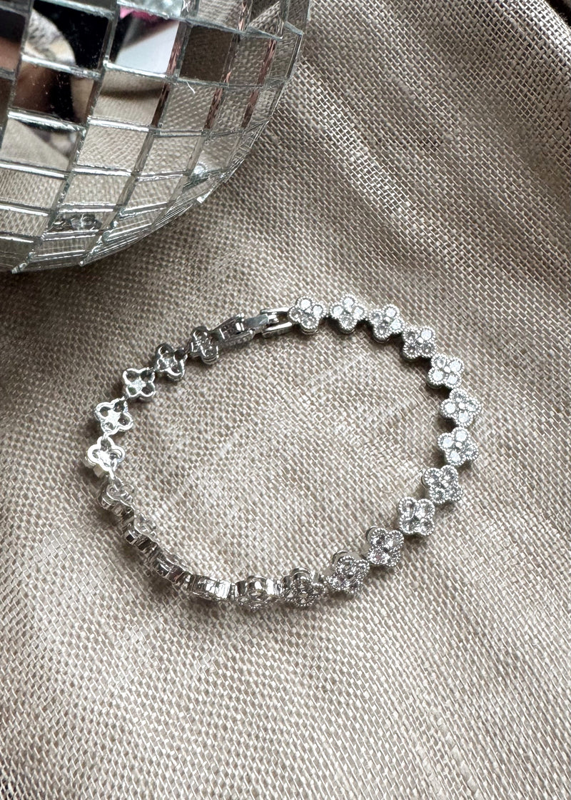 Clover tennis bracelet - silver-The Style Attic