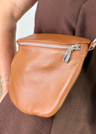 Coco leather sling bag - Tan-The Style Attic