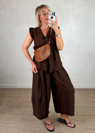 Coco leather sling bag - Tan-The Style Attic