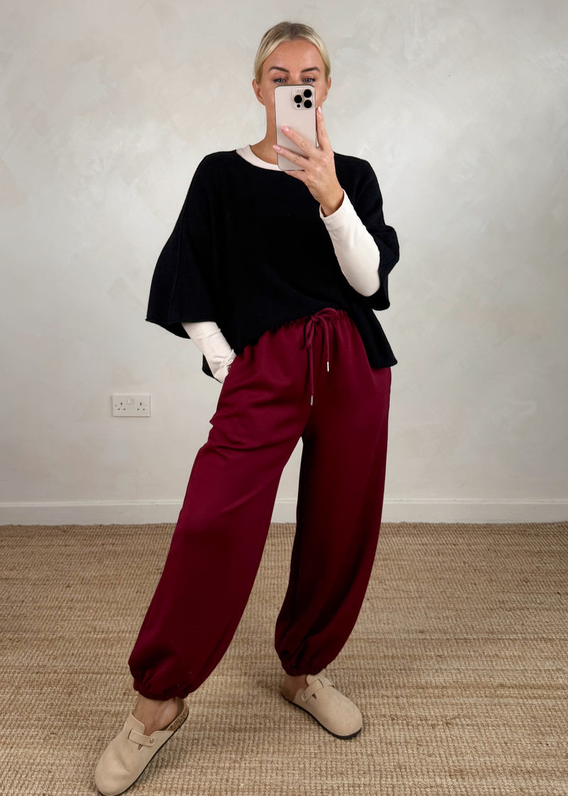 Cocoon jogger - Merlot-The Style Attic