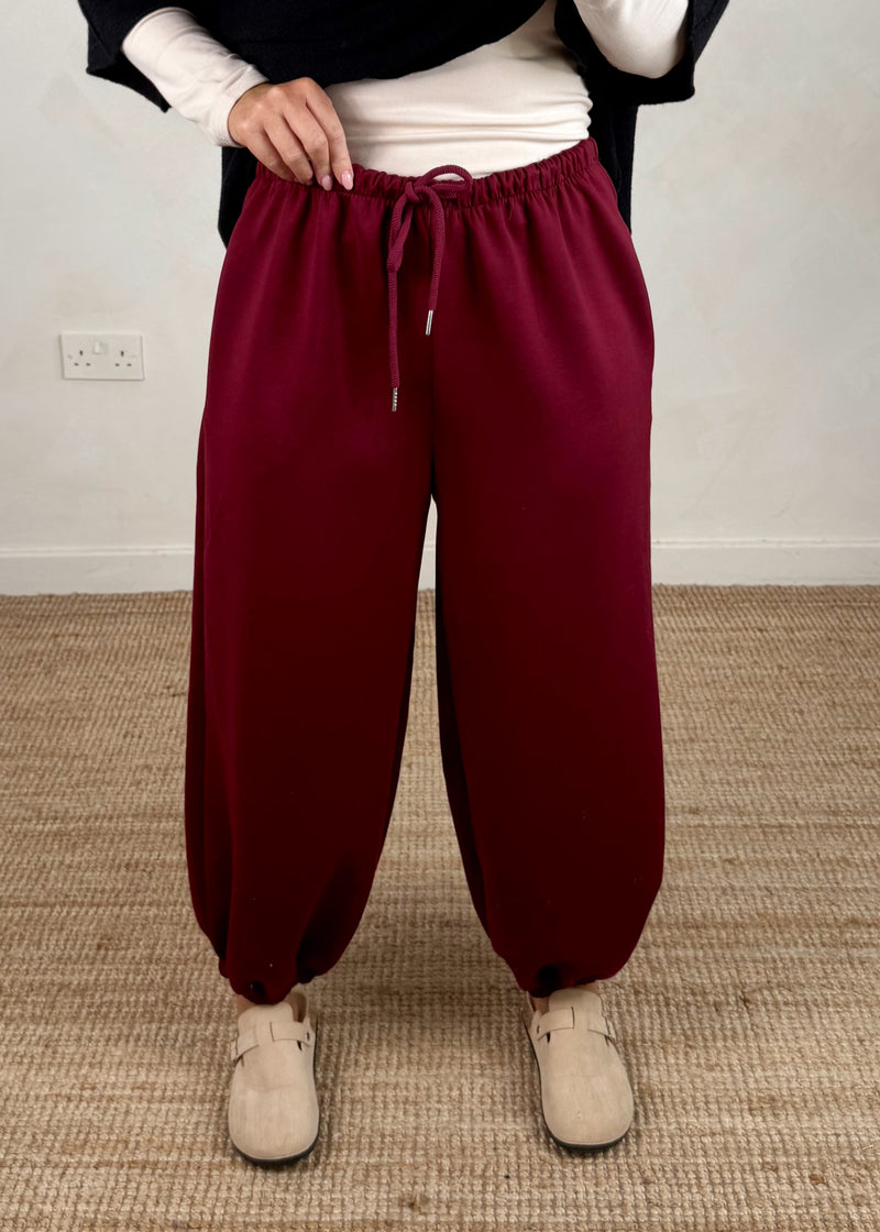 Cocoon jogger - Merlot-The Style Attic