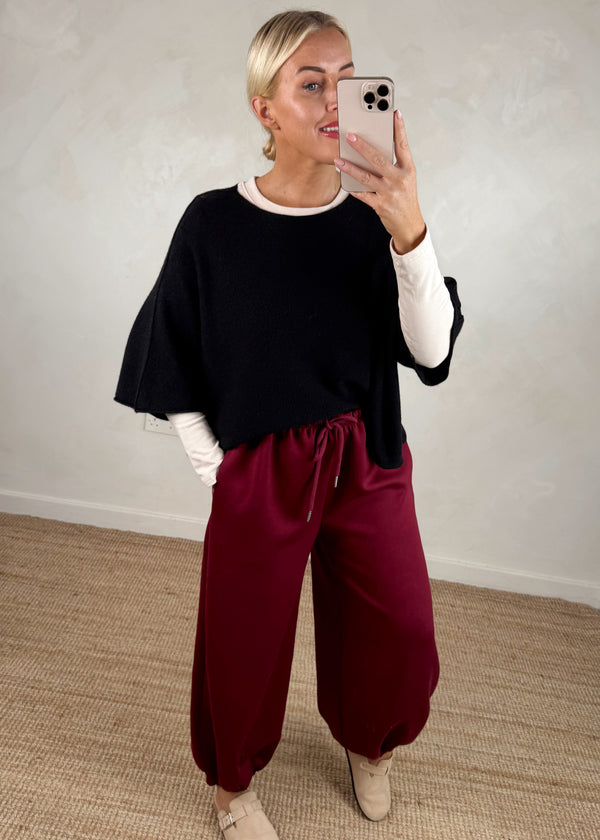 Cocoon jogger - Merlot-The Style Attic