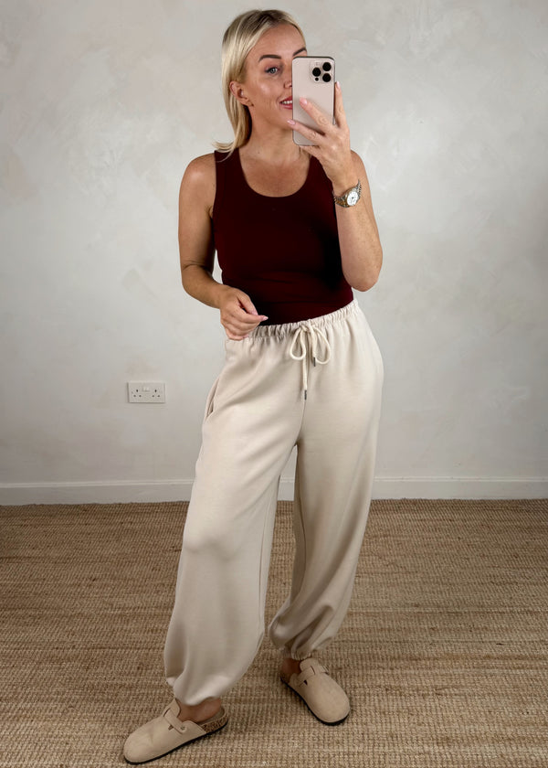 Cocoon jogger - beige-The Style Attic
