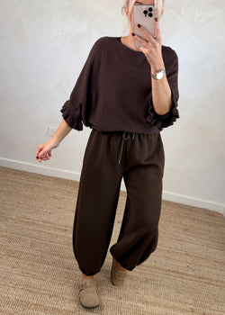 Cocoon jogger - chocolate-The Style Attic