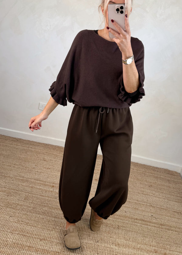 Cocoon jogger - chocolate-The Style Attic