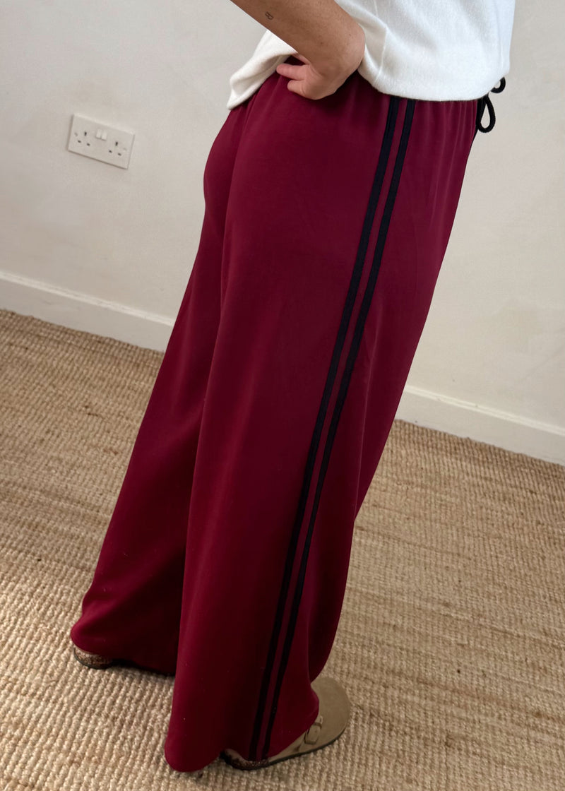Connie striped jogger - Merlot-The Style Attic