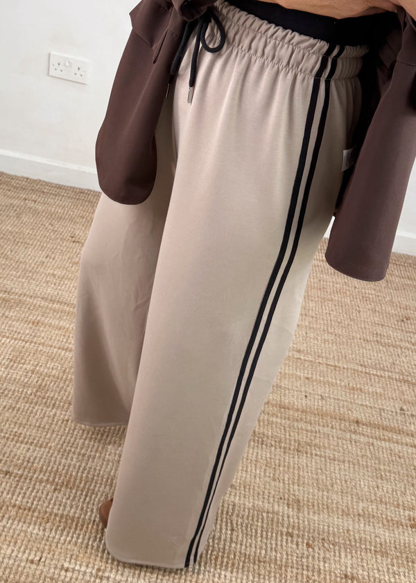 Connie striped jogger - Mocha-The Style Attic