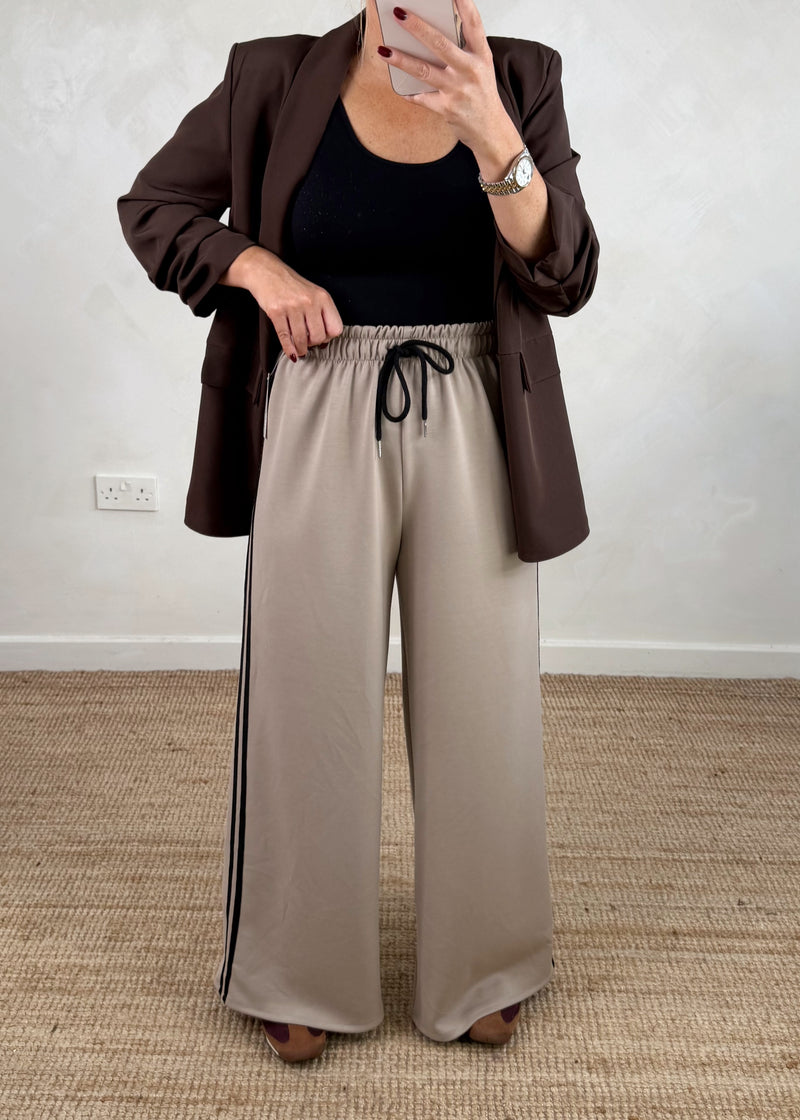 Connie striped jogger - Mocha-The Style Attic